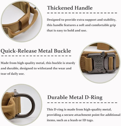 Tactical Dog Collar, Adjustable Military Training Nylon Dog Collar - Image 4