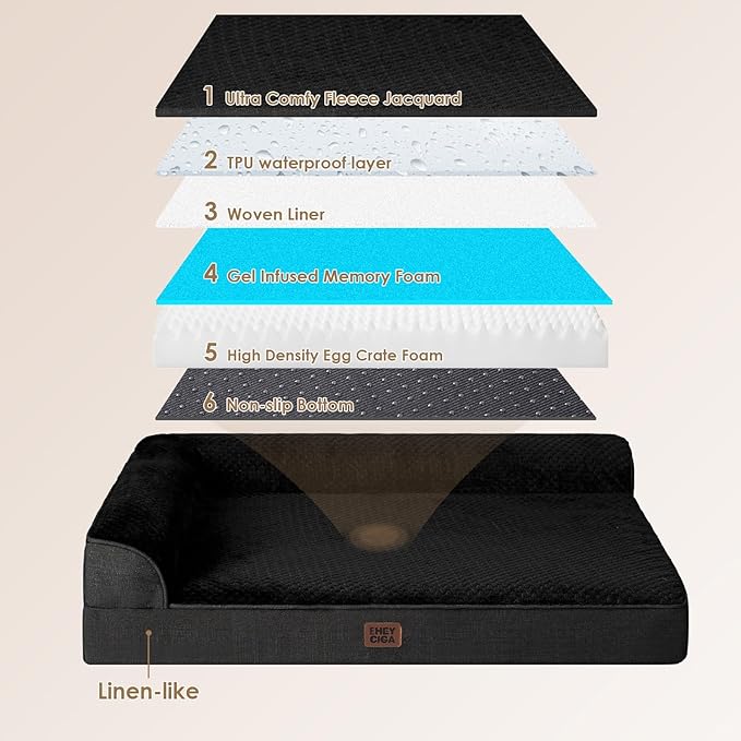 EHEYCIGA Extra Large Dog Bed Othorpedic, Memory Foam XL Dog Bed - Image 5