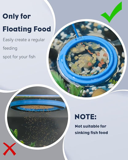 Pawfly 2 Pcs Fish Feeding Ring for Aquarium – Round and Square Floating Food - Image 3