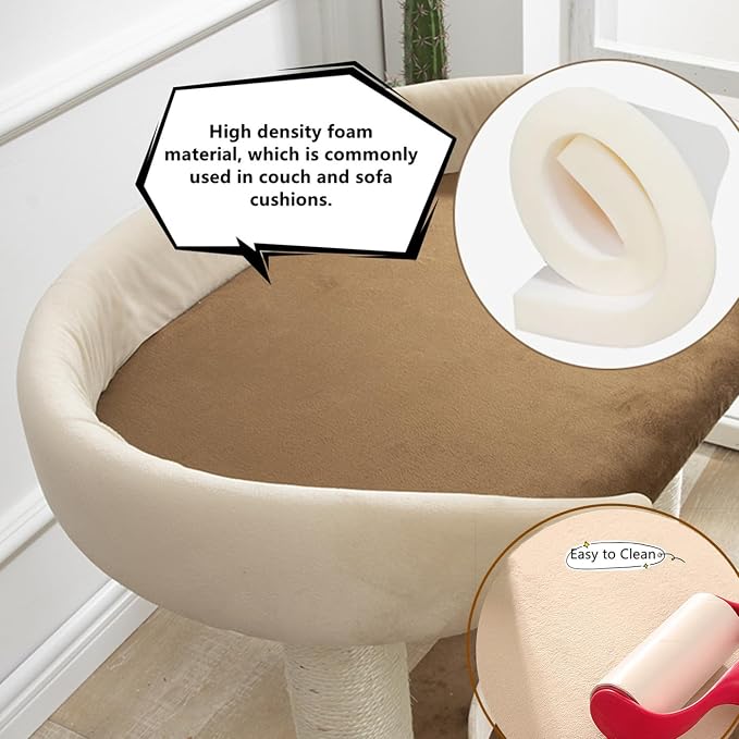 SHENGOCASE Modern Cat Tree Tower, Extra Large Platform Couch Sofa Bed - Image 3
