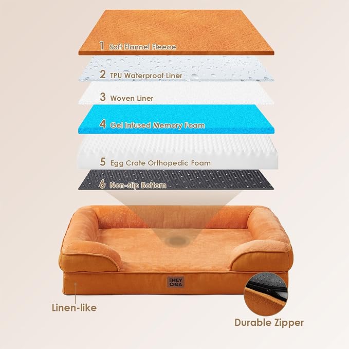 EHEYCIGA Orthopedic Dog Beds for Large Dogs, Waterproof Memory Foam Large Dog - Image 5