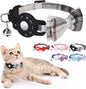 Airtag Cat Collar with Bells and Bowtie -Safety Elastic Band Kitten Collar by DILLYBUD