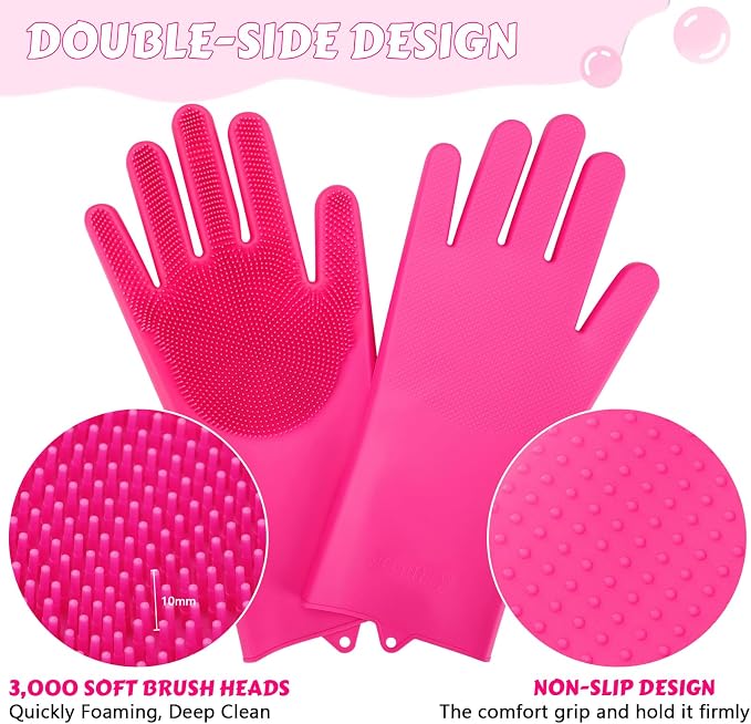 Pecute Pet Grooming Gloves Large, Heat Resistant Dog Washing Gloves - Image 3