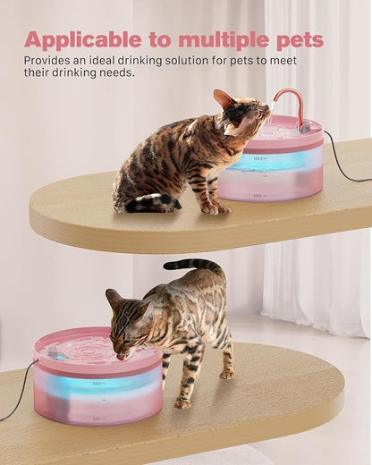 Pink Cat Water Fountain:108oz/3.2L Cat Fountain Super Silent Pet Water Fountain - Image 8