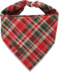 Christmas Plaid Dog Bandana–Red and Green Checked Triangle Scarf by UPURARAPUP