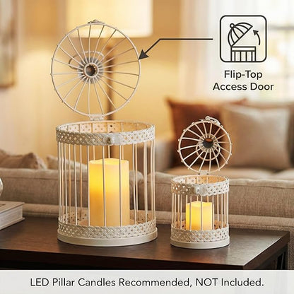 Vela Lanterns Bird Cage Decor Candle Holder Lantern Decorative Wedding Table - Image 3