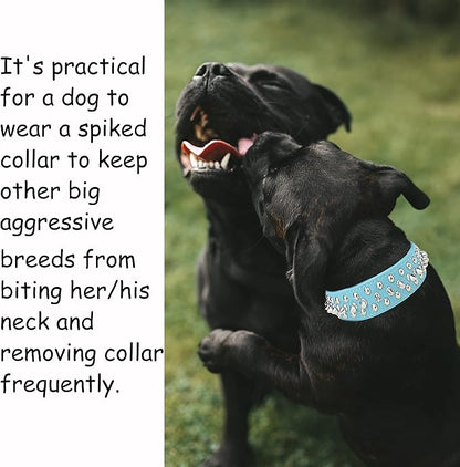 TEEMERRYCA Adjustable PU Leather Spiked Studded Dog Collars - Image 3