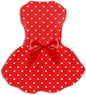Valentine's Day Red Dog Dress, Cute White Heart Print & Satin Bow by PohshidoPet