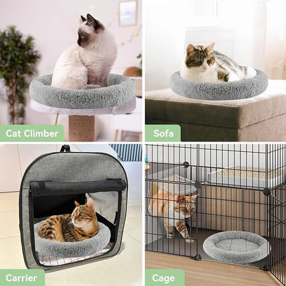LESYPET Round Cat Bed for Cats Small Dogs - Image 2