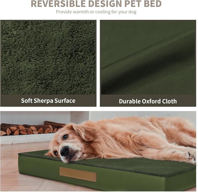 Plush Dog Bed for Medium Dogs, Waterproof Dog Crate Mat Orthopedic Egg Crate - Image 7