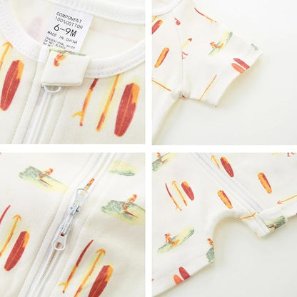 Unisex Summer Trendy 2-Pack Rompers Short Sleeve Zipped Bodysuit Infant Cotton - Image 7