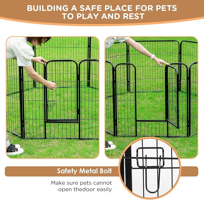 BestPet | Dog Playpen | 40 Inch, 6 Panels | Heavy Duty Metal Pet Exercise Pen | - Image 2