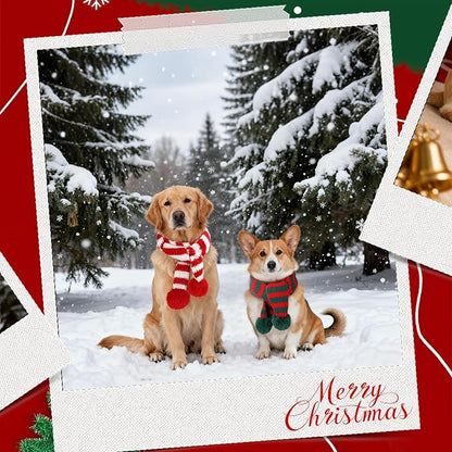 BWOGUE 2-Piece Knitted Dog Christmas Scarf & Bandana - Image 7