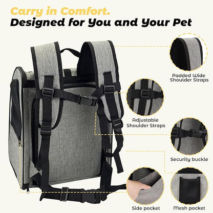Zavothy Cat Backpack Carrier, Expandable Airline Approved Pet Backpack - Image 4
