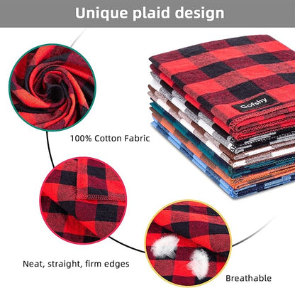Buffalo Plaid Dog Bandanas Fall Christmas Small 6PCS Dog Gifts Red Blue Green - Image 3