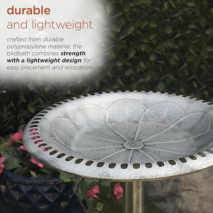 Alpine Corporation TEC116GR Outdoor Pedestal Birdbath w/Scrollwork Base and - Image 7