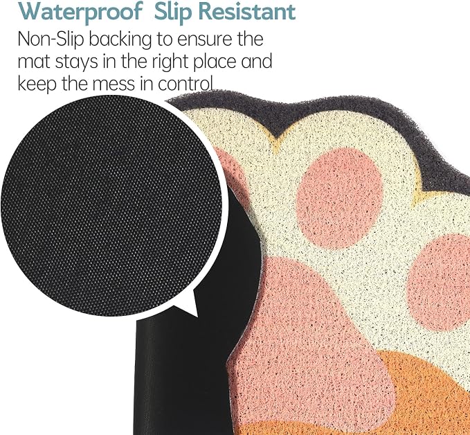 Cute Cat Litter Mat 35”x24”, Litter Box Mat, Litter Trapping Mat, Soft on Kitty - Image 5