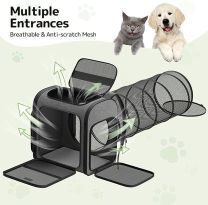 Cat Backpack with Detachable Play Tunnel, 2 in 1 Cat Tunnel Backpack Suitable - Image 7