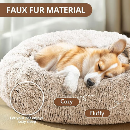 JOLLYVOGUE Calming Dog Bed Medium Size Dog, Anti-Anxiety Donut Medium Pet Bed - Image 2