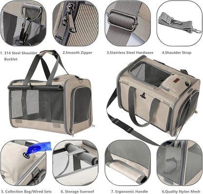 Soft Cats Carrier for Small Dogs Carriers Airline Approved Puppy Travel Bag - Image 3