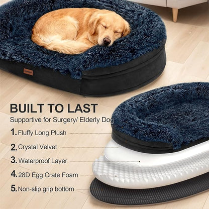 Black Orthopedic Dog Beds for Extra Large Dogs, Removable Washable Cover - Image 6