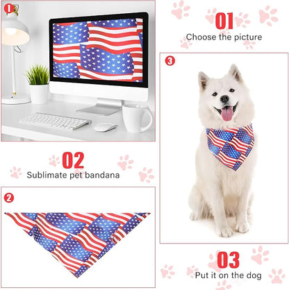 Weewooday 15 Pieces Sublimation Heat Transfer Dog Bandana Triangle Dog Scarf - Image 6