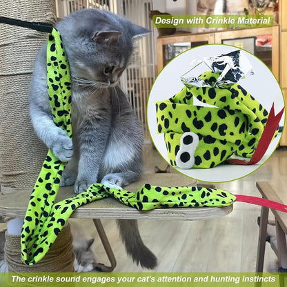 Interactive Cat Toy Wand with Crinkle, Cat Teaser Wand Rainbow String - Image 2