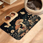 Fantasy Mushroom Dog Cat Food Mat, Butterfly Stars Absorbent Waterproof Placemat by Unknown