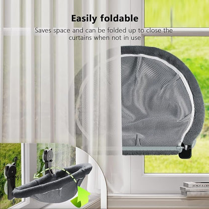 Cat Window Perch Cordless, Foldable & Stable Cat Beds- Breathable Cat Window - Image 4
