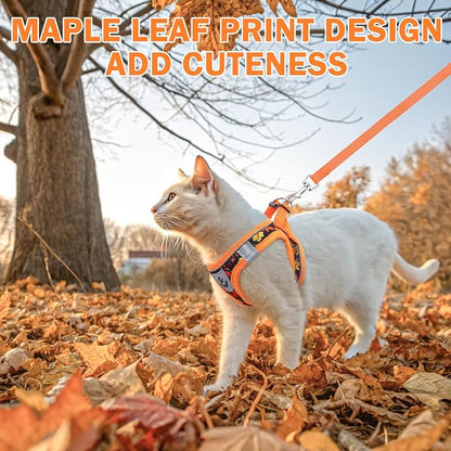 SCENEREAL Fall Thanksgiving Cat Harness and Leash Set Escape Proof, Soft Mesh - Image 6