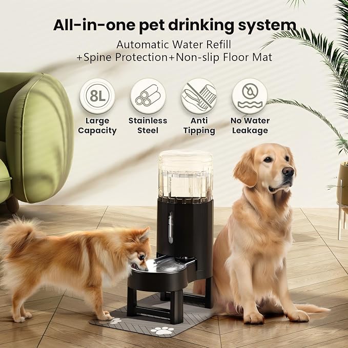 CZPET Elevated Dog Water Bowl Dispenser 8L - Image 4