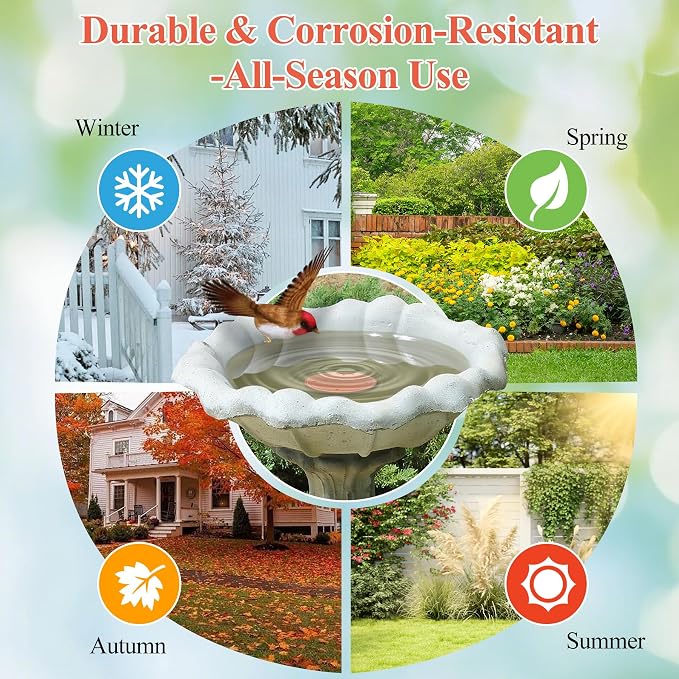 2pcs Bird Bath Copper Disk, Premium 99.99% Pure Copper, Less Cleaning Frequency - Image 2