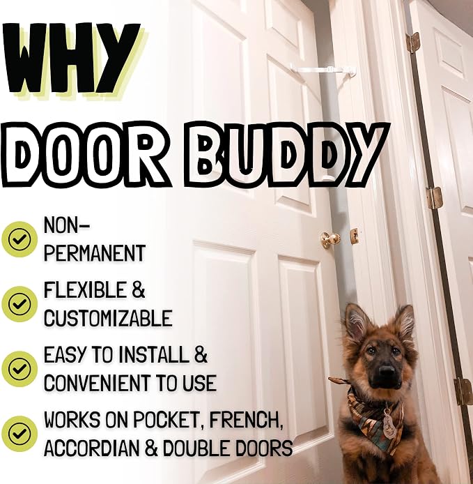 Door Buddy Cat Door Latch & Stopper. Adjustable Dog Proof Door Strap - Image 6