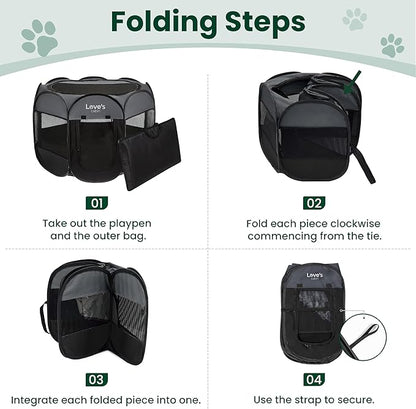 Love's cabin Pet Puppy Dog Playpen, Medium Dog Tent Crates Cage Indoor/Outdoor - Image 8