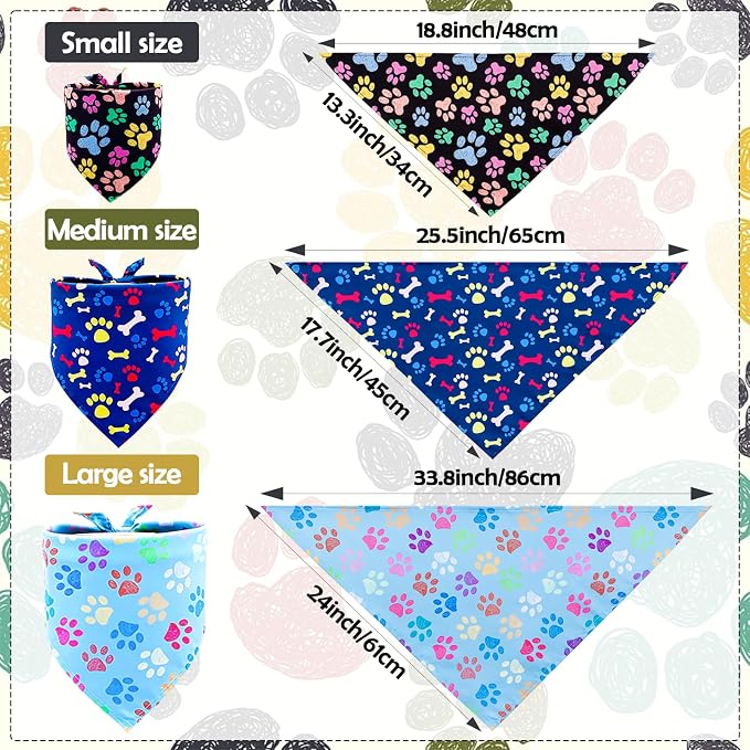 30 Pack Paw Print Bandanas Bulk - Image 2