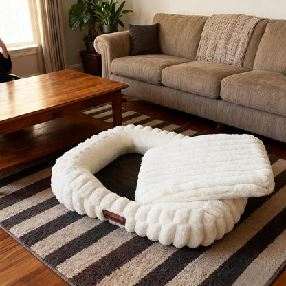 Cute Washable Dog Bed for Small Medium Dogs, Orthopedic Plush Rectangle - Image 9