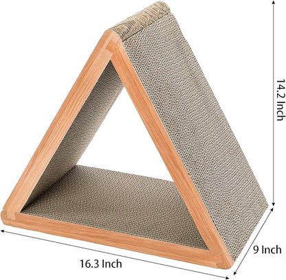 Nicunom 3-Sided Vertical Cat Scratching Post, Cat Scratcher Foldable, Triangle - Image 2