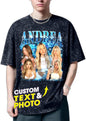 H-DEWALL Custom T Shirts Mineral Wash Tshirt Bootleg Rap Tee Customized Gifts by H-DEWALL