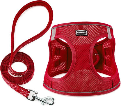 Dog Harness with Leash Set, No Pull Adjustable Reflective Step-in Puppy Pet by BOOMIBOO