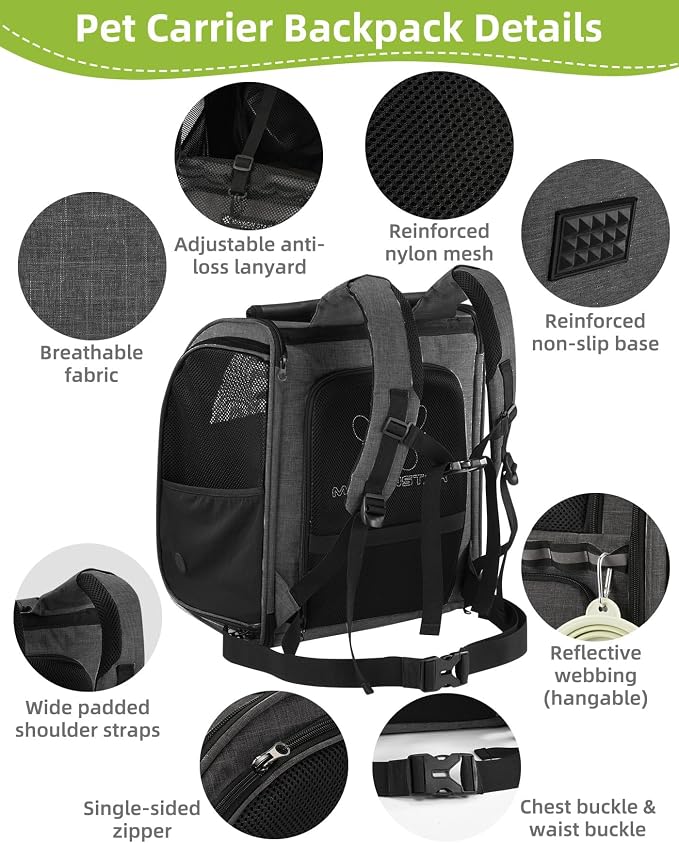 Cat Carrier Backpacks with Expandable Breathable Mesh, Pet Carrier Backpack - Image 6