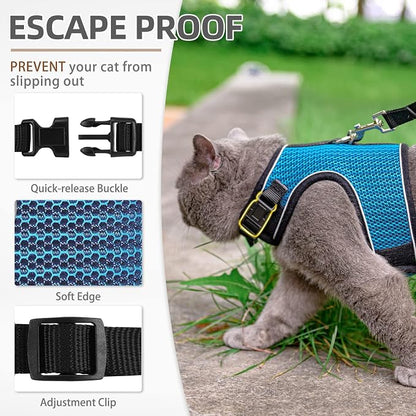 PUPTECK Soft Mesh Cat Vest Harness and Leash Set Puppy Padded Pet Harnesses - Image 3