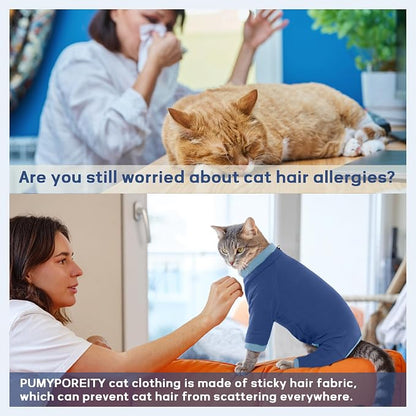 PUMYPOREITY Cat Hair Sticky Shirt – Breathable & Lightweight, Prevents Licking - Image 2