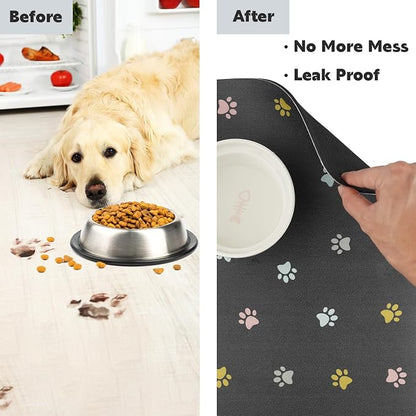 Cat Food Mat Absorbent Dog Mat for Food and Water Non Slip Quick Dry Dog Bowl - Image 8