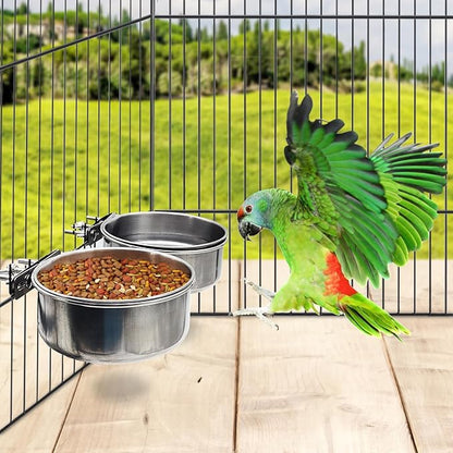 PINVNBY 2pcs Stainless Steel Bird Bowl Water Bowl Stainless Steel Bird Feeding - Image 4