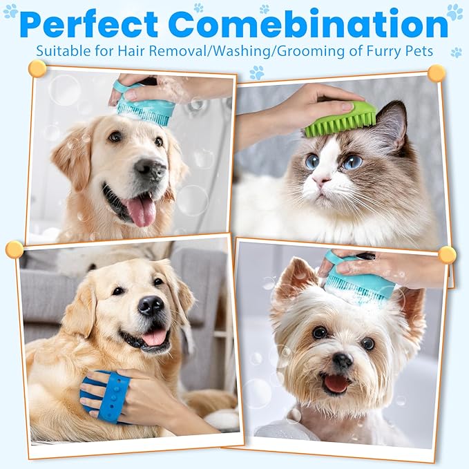 3PCS Dog Bath Brush, Scrubber for Bath, Dog Bath Supplies, Suitable for - Image 6