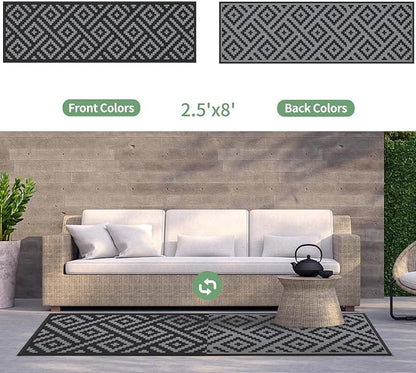 GENIMO Outdoor Rugs 2.5x8 Waterproof, Reversible Mats, Outdoor Area Rug - Image 4