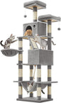 Feandrea Cat Tree, 81.1-Inch Large Cat Tower, 2 Perches, 2 Caves, Light Gray by FeandreabySONGMICSHOME