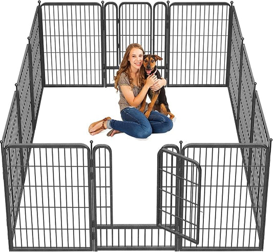 Dog Playpen 32 inch 10 Panels Indoor Dog Pen by Jhsomdr