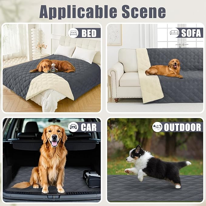 Smiry Waterproof Dog Bed Cover Blanket 68x82, Soft Reversible Pet Blanket - Image 5