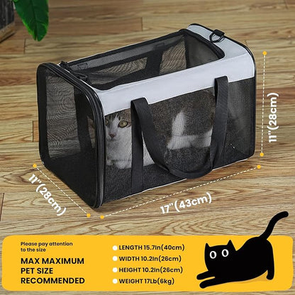 Soft-Sided Cat Carrier for Small-Medium Cats, Puppies up to 15 Lb, Airline - Image 2